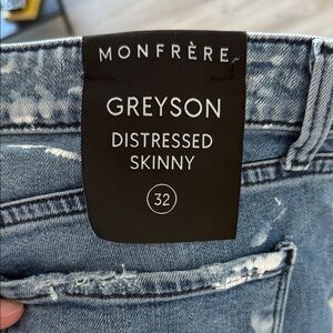 Monfrère Greyson Distressed Skinny Jeans - Blue